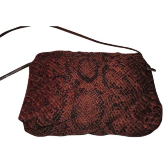 Bottega Veneta Vintage Crossbody Reptile Print Fabric In Browns - Picture 1 of 12
